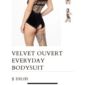 Solstice intimates velvet ouvert bodysuit